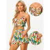 Allegra K Women's Boho Floral Sleeveless Camisole Crop Top and Shorts Set 2 Pcs - 2 of 4