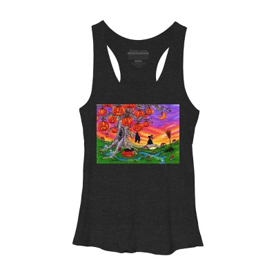 Women's Design By Humans WAITING FOR HALLOWEEN By Buddyforme Racerback Tank Top