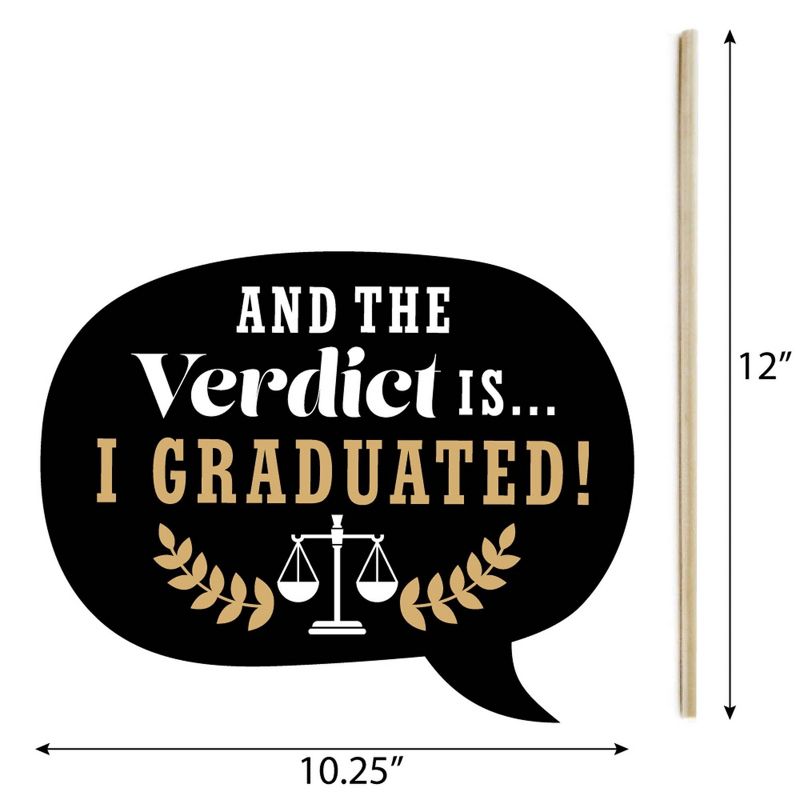 Big Dot of Happiness Funny Law School Grad - Future Lawyer Graduation Party Photo Booth Props Kit - 10 Piece, 3 of 6