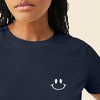 Dalix Smile Face Embroidered Soft Cotton Short Sleeve T Shirt Womens - 4 of 4