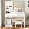KTMBDW Makeup Vanity Desk with Mirror & Lights, Vanity Table with Drawers & Storage Shelves, 3 Color Modes & Adjustable Brightness Dressing Table - 2 of 4
