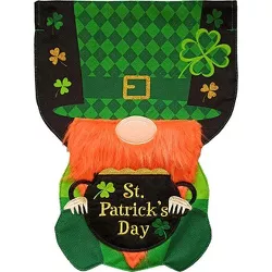Lucky Gnome Burlap Sculpted Garden Flag St. Patrick's Day 18" x 12.5" Briarwood Lane