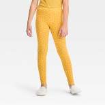 Girls' Dot Leggings - Cat & Jack™ Mustard Yellow