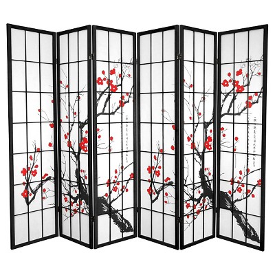 6 ft. Tall Flower Blossom Divider - Black (6 Panels)