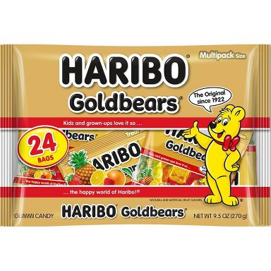 HARIBO Halloween Goldbears Gummies Candy Mini Bags - 9.5oz/24ct
