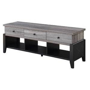 Newport Yorktown TV Stand for TVs up to 65" Weathered Gray/Black - Breighton Home