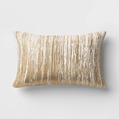 Metallic gold lumbar pillow clearance