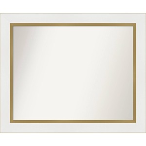 33" x 27" Non-Beveled Eva White Gold Wall Mirror - Amanti Art: Modern Rectangle, Polystyrene Frame - 1 of 4