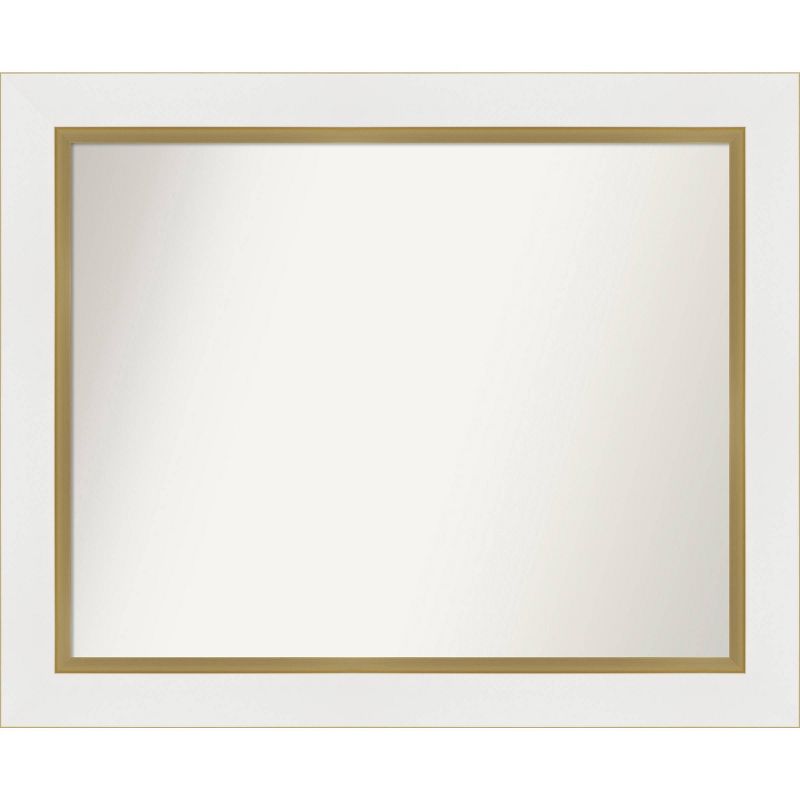 33&#34; x 27&#34; Non-Beveled Eva White Gold Wall Mirror - Amanti Art, 1 of 10