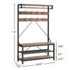 Coat Rack Shoe Bench Large Hall Tree Shoe Rack Entryway 3-Tier Storage Shelf and Hooks Removable Industrial Accent Furniture - 3 of 4