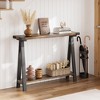 Homhougo Farmhouse Console Table, 43.3" Entryway Table with Storage Brown - 3 of 4