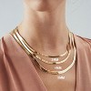 14K Gold/Silver Plated Herringbone Necklace for Women, Dainty Layered Choker Non-Tarnish - 3 of 4