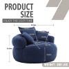 MOONMISS Oversized Barrel Accent Chairs,Round Lazy Sofa with 3 Pillows,Comfy Armchair with Thick Base for Living Room,Bedroom,Apartment - 2 of 4