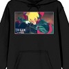 Trigun Stampede Vash & Logo Long Sleeve Black Adult Hooded Sweatshirt - 2 of 3