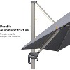 PURPLE LEAF Deluxe Aluminum Outdoor Patio Umbrella Square Cantilever Umbrellas - 3 of 4