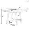 NicBex Farmhouse Round Extendable Dining Table with 16" Leaf - 3 of 4