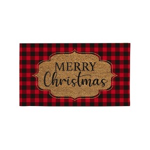 Evergreen Buffalo Check Christmas Coir Mat - 1 of 4
