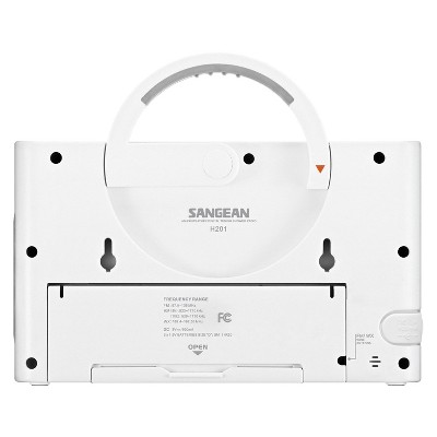 Sangean H201 Waterproof Shower Radio - AM/FM/Weather Alert, Floating Design, Built-in Flashlight (Renewed)