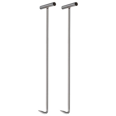 Unique Bargains Stainless Steel Rust-Proof Durable T-Handle Meat Boning Hook 2 Pcs