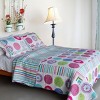 Slickblue Full/Queen 3PC Cotton Quilt Set — 10 Unique Designs, Vermicelli Quilted with 2 Shams - 2 of 4