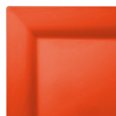 Smarty Had A Party 6.5" Tropical Coral Square Plastic Cake Plates - 120 pcs