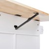 Rolling Kitchen Island with Rubber Wood Top, Storage, Spacious Drawer with Divider & Internal Rack, Adjustable Shelf Tower Rack - 3 of 4