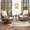Tangkula Set Of 3 Patio Swivel Rocker Set Gliding Bistro Furniture Set w/ Tempered Glass Table - 2 of 4
