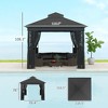10' x 10' Outdoor Gazebo with Shelves and Netting, UV30+ Double Roof Patio Gazebo for Lawn - 3 of 4
