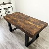 Homy Casa Industrial Extendable Dining Table with Rustic Wood Top and Metal Legs - 4 of 4