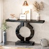 Hommoo 43-Inch Mirrored Console Table with O-Shaped Base Black - 2 of 4