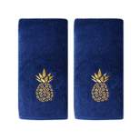 2pc Gilded Pineapple Hand Towel Set Navy - SKL Home
