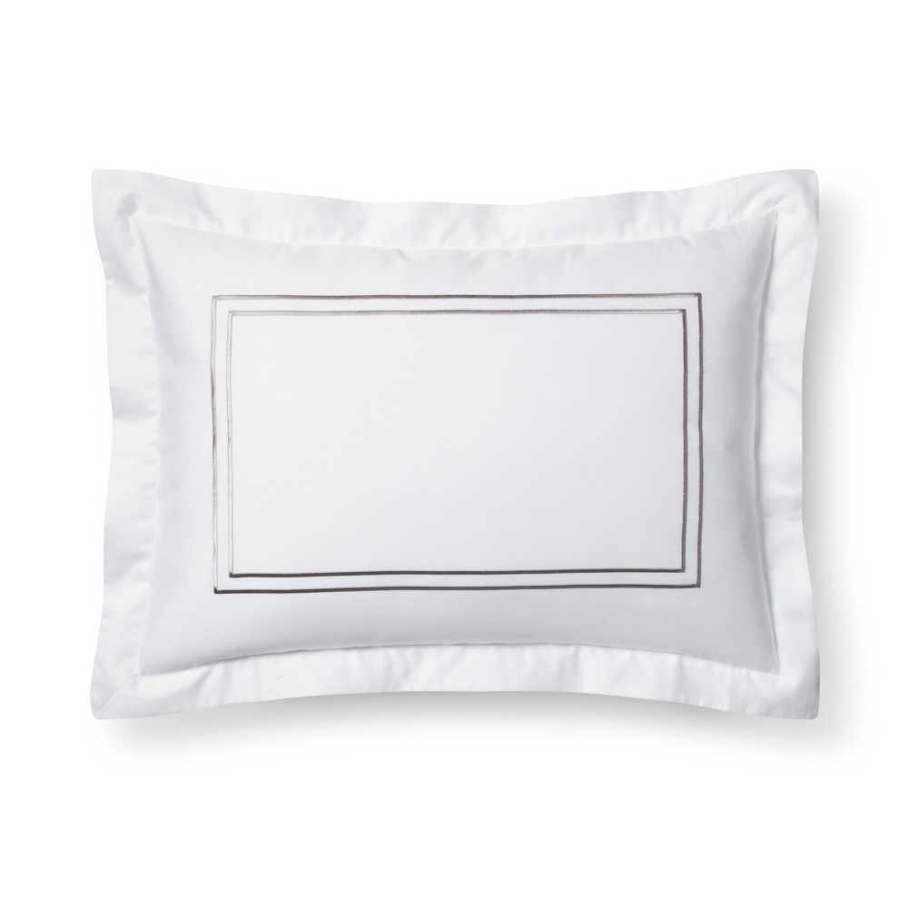 White/Cashmere Gray Hotel Sham (King) - Fieldcrest was $24.99 now $17.49 (30.0% off)