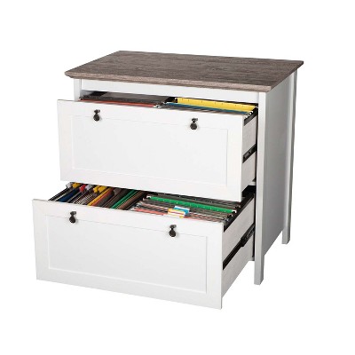 Saint Birch 2-Drawer Legal Size Lateral Filing Cabinet in Gray Oak/White