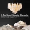 31.5" 6-Tiers Luxury Round Alabaster Chandeliers - 3 of 4
