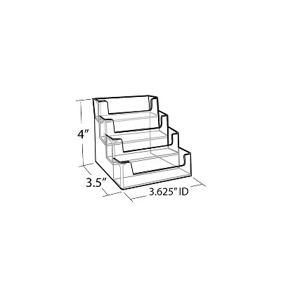 Clear Acrylic 4-Tier Desktop Business Card Holder