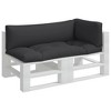 vidaXL Black Fabric Pallet Cushions - Resistant Hollow Fiber Filling - Comfortable Seat and Back Cushions - Ideal for Outdoor Living Space - 3 of 4