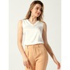 Allegra K Women's Work Business V Neck Casual Sleeveless Satin Blouse - 4 of 4