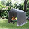 7x12 FT Outdoor Heavy Duty Metal Storage Shelter Shed,Carport With 2 Roll Up Zipper Doors,Patio Portable Garage Kit Tent-Coolbibila - 3 of 4