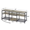 VECELO TV Stand with Power Outlets, Industrial Entertainment Center with 3-Tier Open Storage Shelves, 63 Inch - 2 of 4