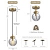 CityFurn 1-Light Modern Ribbed Glass Globe Kitchen Island Pendant Light - 4 of 4
