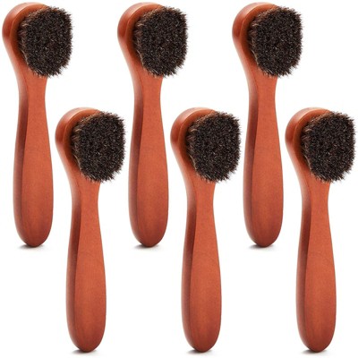 Okuna Outpost 6 Pack Horsehair Brushes for Shoes and Bags,  6.75 x 1.6 x 1.25 in