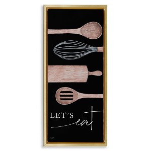 Stupell Industries Let's Eat with Kitchen Utensils, 11" x 25" - 1 of 4