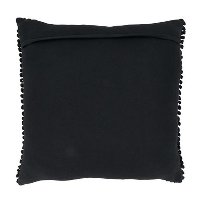 Black Textured Woven Diamond Cotton Throw Pillow