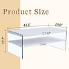 Racxily Double layered rectangular coffee table with wooden stickers, transparent tempered glass on both side - 3 of 4