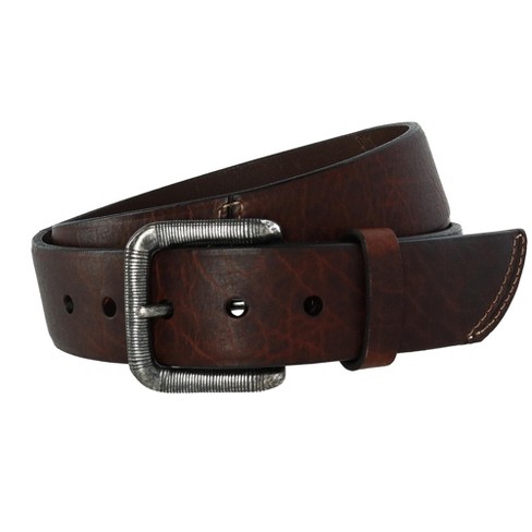 Boston Leather Men's Full Grain Bison Leather 1.25 Dress Belt 