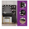 Vanity Desk With Outlet Makeup Vanity Sliding Hidden Drawers Large Mirror 10 Lighting Bulbs 3 Color & Brightness Adjustable With Stool - 2 of 4