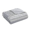 VCNY 50"x60" Tanya Striped Cotton-Rich Throw Blanket Gray/Ivory: Hypoallergenic, Microfiber Farmhouse Decor - 3 of 4