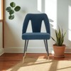 Mshliw Set of 2 Contemporary Velvet Upholstered Dining Chairs with Nailhead Trim and Gold-Tipped Black Metal Legs - 4 of 4