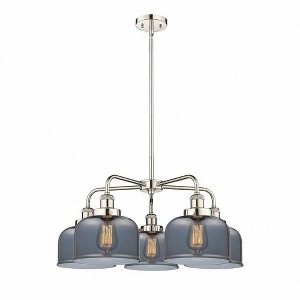 Bell - 5 Light Stem Hung Chandelier In Art Deco Style-14.75 Inches Tall and 26 Inches Wide - 1 of 1