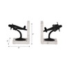 Decorative Metal Airplane Bookends on Marble Stand - Modern Book Accessories for Home Library, Office, or Desk Decor - Set of 2, 6", Black & White - 4 of 4